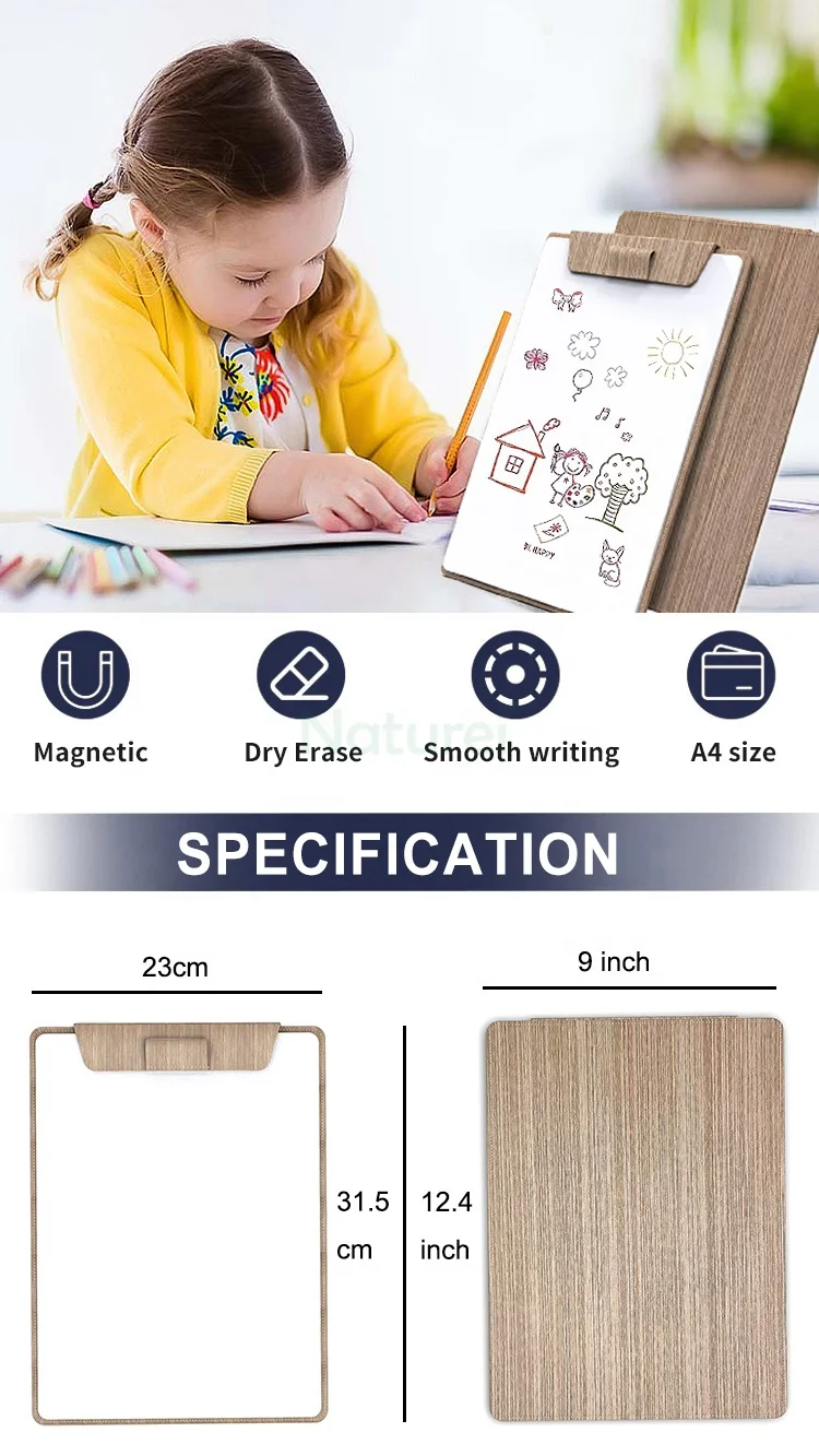 Dry-erase with magnetic splint integrated multi-purpose portable glass white board with PU cover