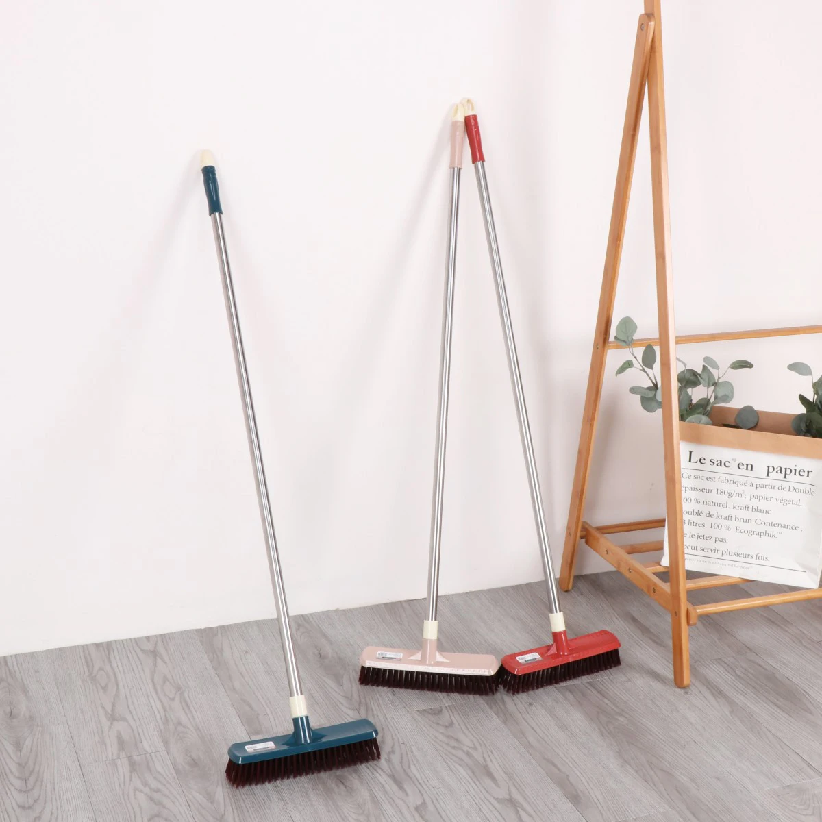 Wholesale Stainless Steel Long Handle Household/Outdoor Floor Sweeper Plastic Broom