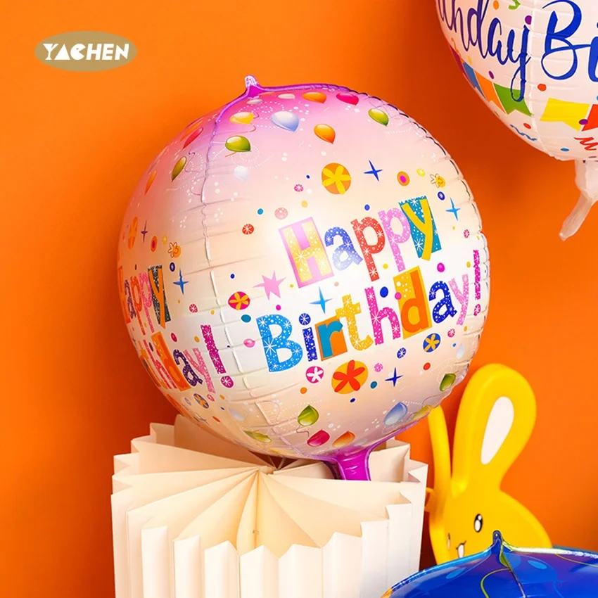 Yachen globos украшение для вечеринки качественные 22-дюймовые круглые 4d воздушные шары из фольги дня