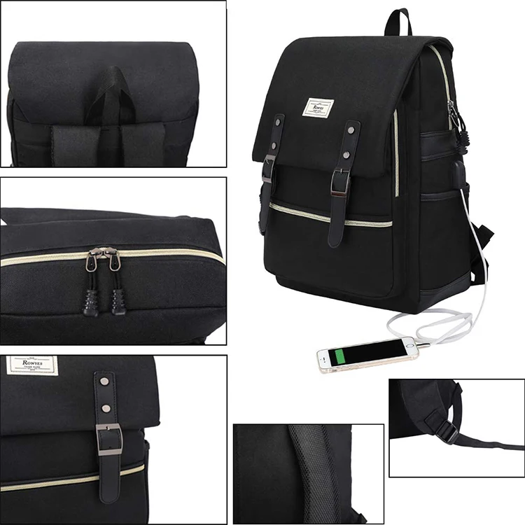 Vintage Laptop Backpack large capacity rucksack bags School College Backpack school bags for women
