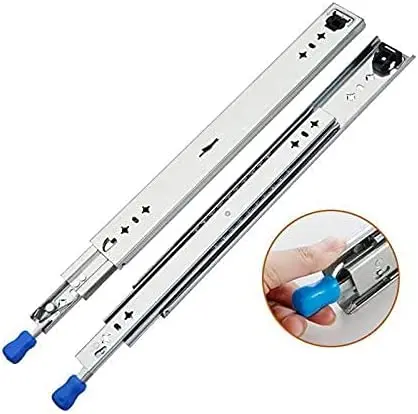 GUANZHIYU 22 Inch  Lock 53Mm Width Ball Bearing Three Fold Full Extension Heavy Duty Slide Rail Drawer Runners with