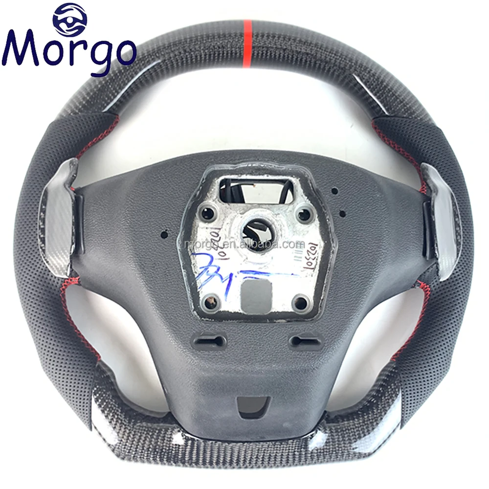 Custom LED Carbon fiber Perforated leather Steering Wheel fit for Chevrolet Camaro 2012-2019 Corvette Car Steering Wheel