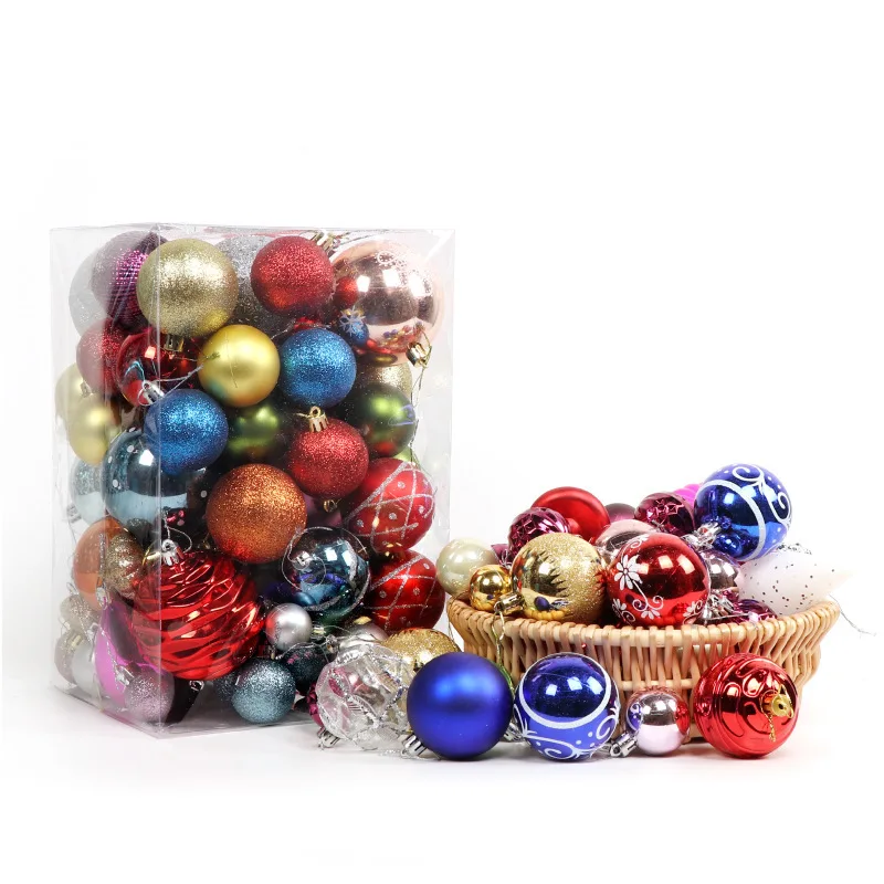 
Christmas many decorations bags Christmas tree set dress up scene decorations colored drawing ball hanging ornaments 
