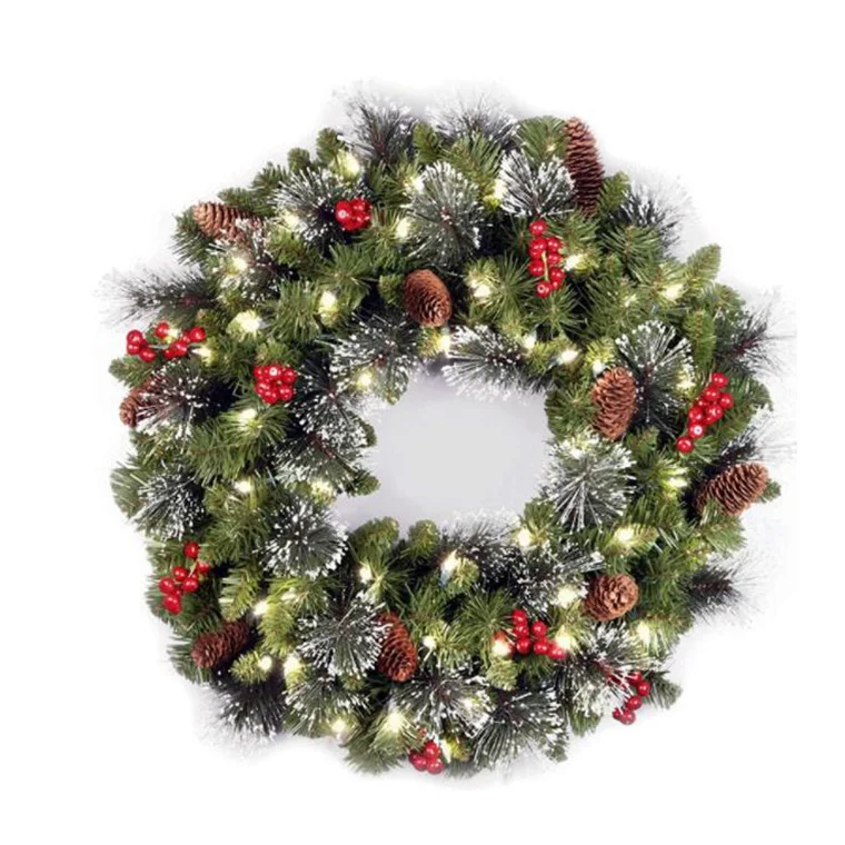 Outdoor&Indoor Christmas Decoration Wholesale Pine Needle Xmas Garland Green Wreath for Front Door