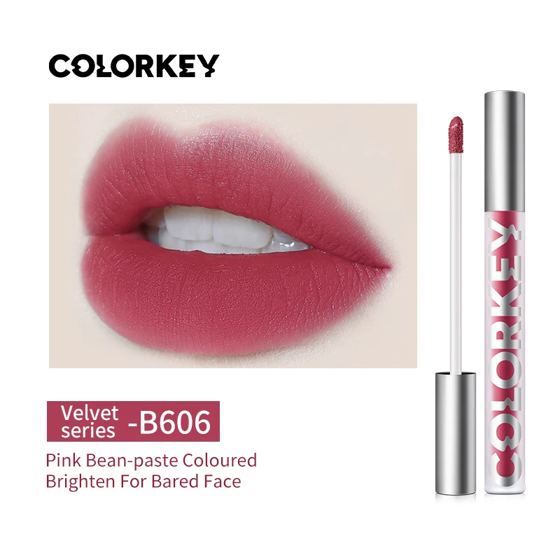  Colorkey Высококачественная не сухая 24-часовая Водонепроницаемая легкая бархатная Матовая жидкая губная