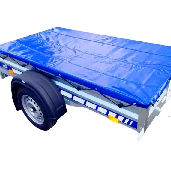 620gsm Custom Utility Box Trailer Cover Blue PVC Tarpaulin Cover with bungee rope