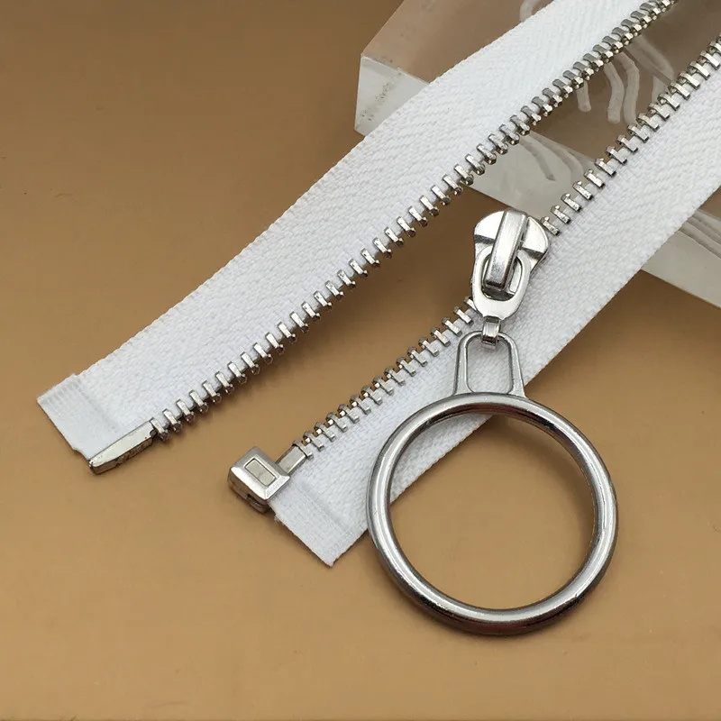 Direct Factory Multi Color Fancy Exquisite Zipper Gold Teeth Ring Cycle Slider Open-end Auto Lock Brass Zipper Leather Garment