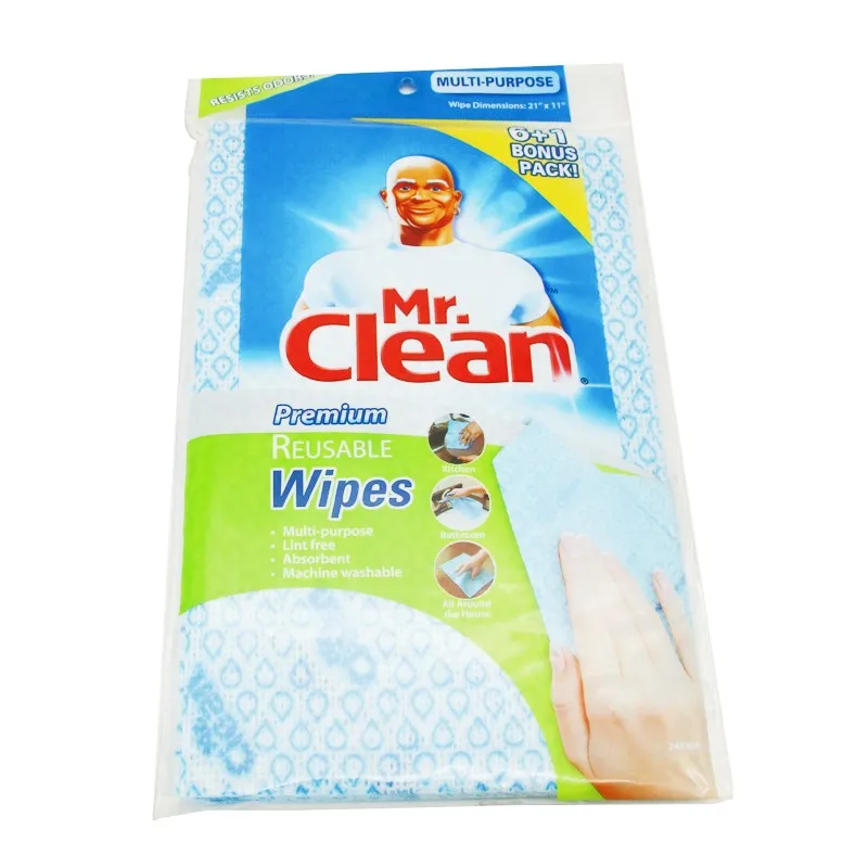 OEM Mr Clean нетканое кухонное полотенце с принтом логотипа без ворса салфетка для уборки