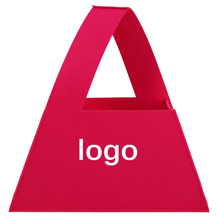 Best Seller Stylish Felt Custom Logo Thank You Gift Bag Lady Female Tote Handbag Clutch Shopping Bag for Wedding Party