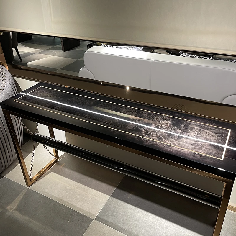 MO LAN Italian light luxury porch table sofa back a few luxury decorative table against the wall porch table