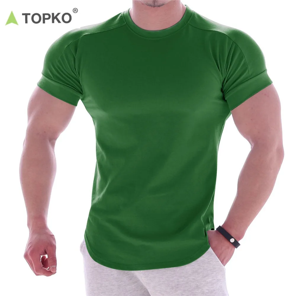  TOPKO OEM индивидуальный логотип высокое качество оптовая продажа Спортивная Мужская футболка для