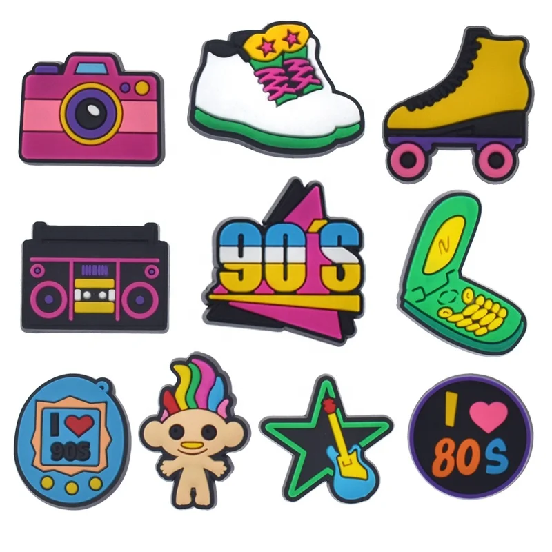 Soft PVC Shoe Accessories Clog Decoration Charms Shoe Charms Pac Men 90s Video Games Pad Shoe Charms
