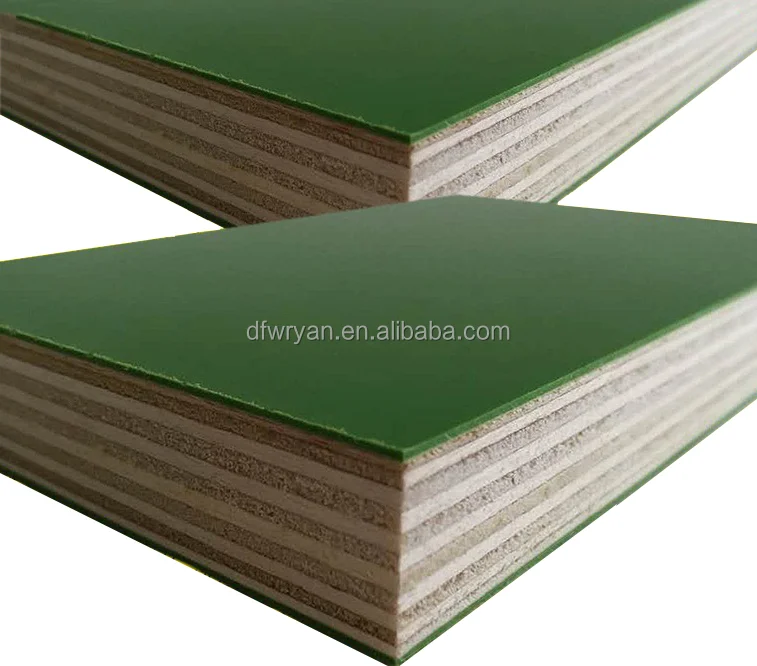 wholesale price 12mm 15mm and 18mm Green Plastic PP Film Faced Plywood for Construction