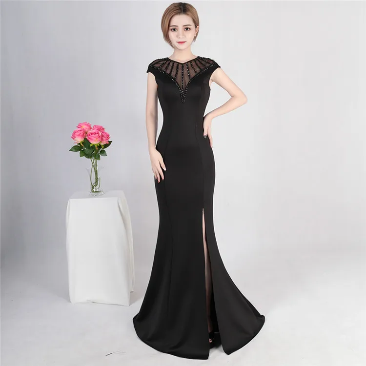 8181#evening dress Long-style  of the car model for the annual meeting of the  night club