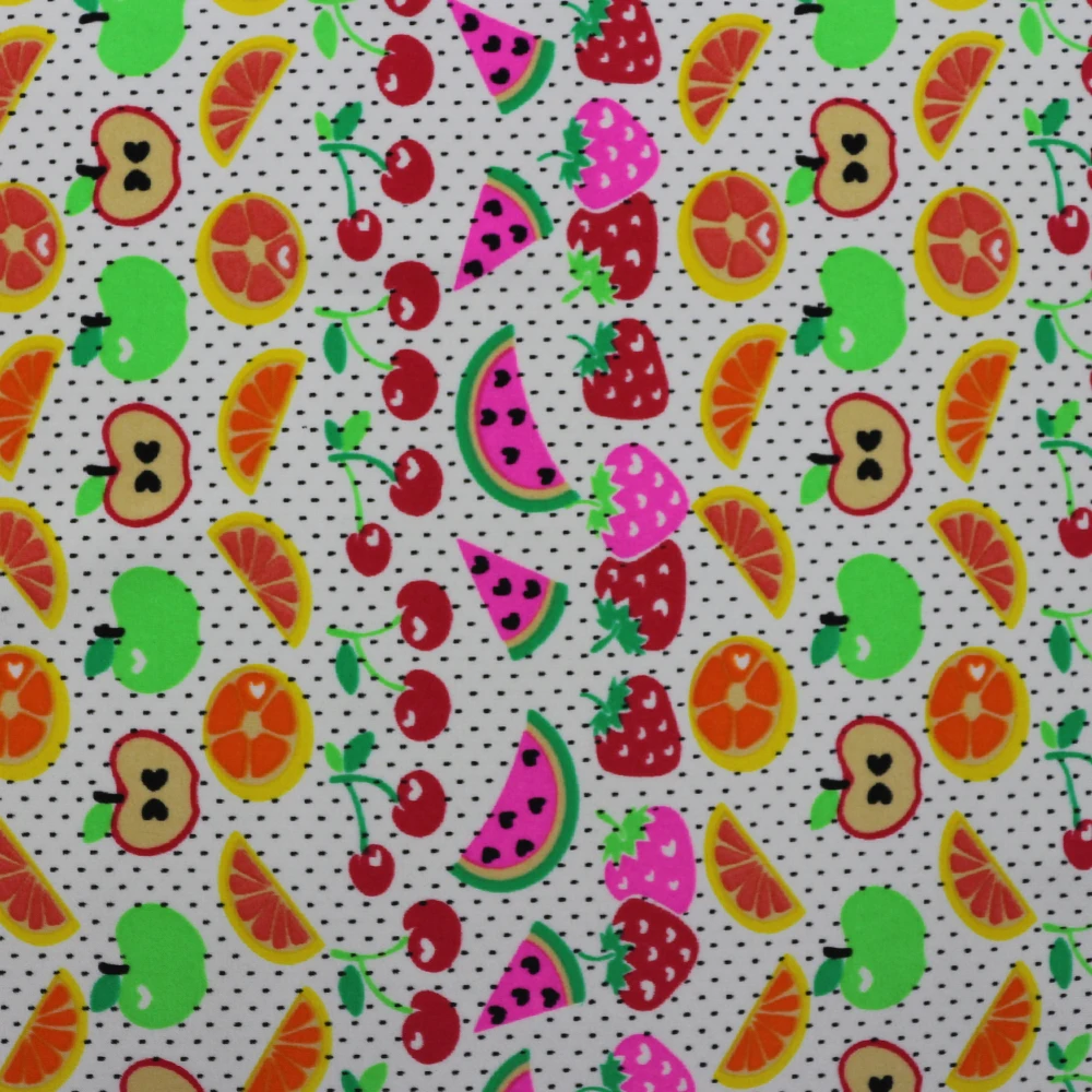 High Quality Elastic Cute Fruit Pattern Custom Digital Printed Spandex Polyester Fabric