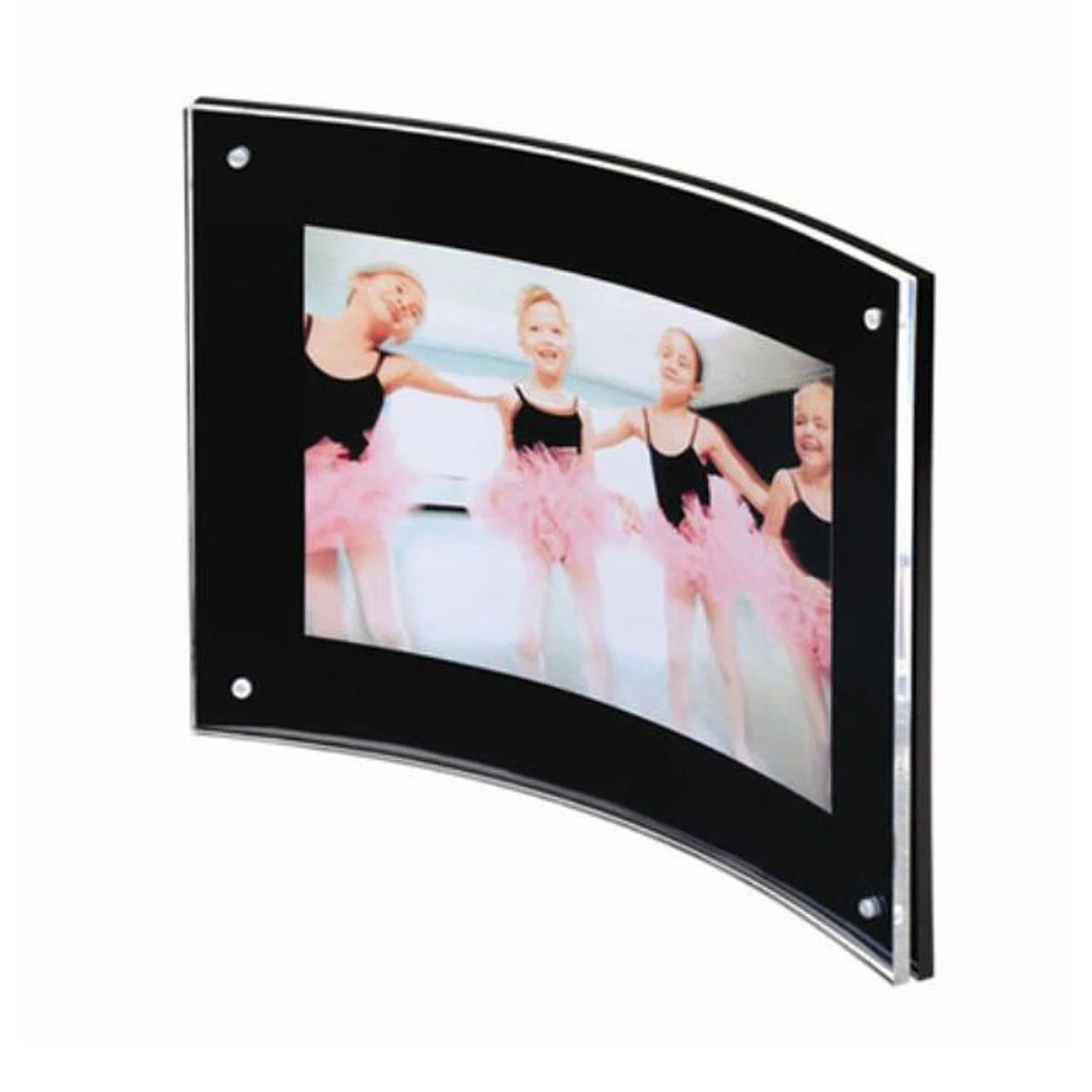 Free Standing Curved Acrylic Photo Frame With Magnetic Modern Design