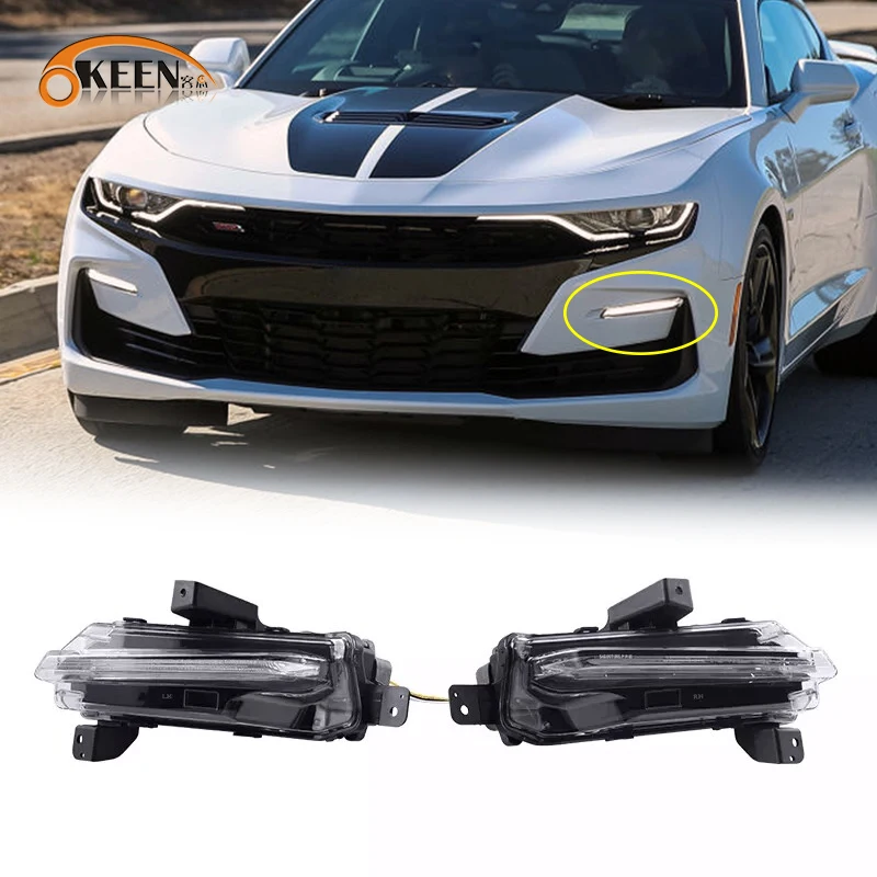 Кин 12V новые светодиодные дневные ходовые огни для Chevrolet Camaro 2019 2020 2021 дневного света с потоком поворотник противотуманных фар