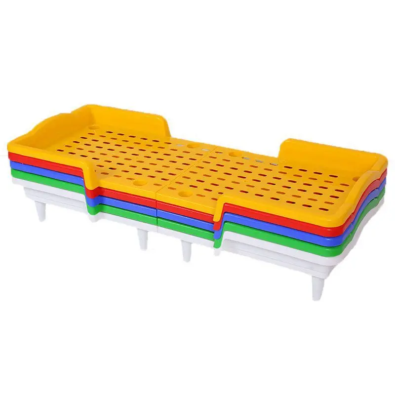 Kindergarten Kids Plastic Bed Durable Preschool Plastic Bed Stackable Colorful Kids Cot Bed For Daycare Furniture for sale