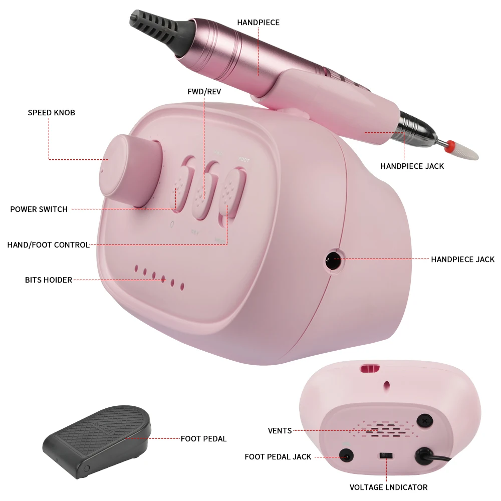 Jimdoa 2021 new arrival electric nail drill machine powerful nail art equipment manicure pedicure set nail salon equipment