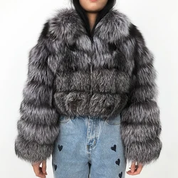 2021 New factory direct 100% real fox fur coat for women winter luxury fur garment