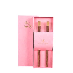 Environmental protection wooden chopsticks silk printing Fu metal head 2 double gift box
