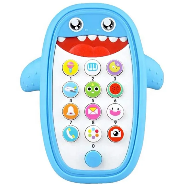 Shark infant телефон Прорезыватель для зубов функция детские музыкальные игрушки свет милый кролик вибратор секс-игрушка для женщин, игрушечный сотовый телефон с безопасный силиконовая крышка