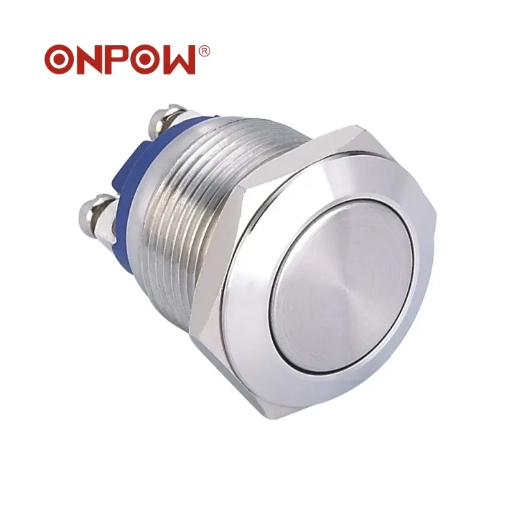 ONPOW GQ19 series 19mm Anti-vandal momentary push button switch stainless steel switch (CE, ROHS)