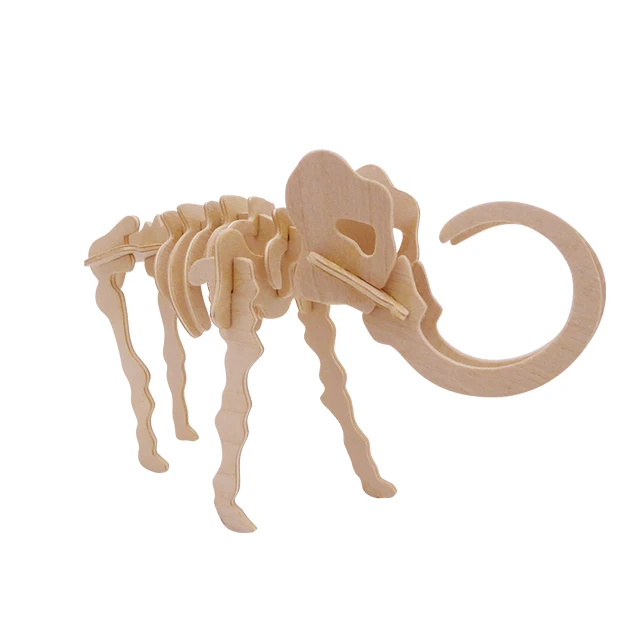 hot selling promotional Mini dinosaur puzzle toy 3D wooden puzzle simulation Animal Dinosaur Assembly DIY Model Toy for Kids