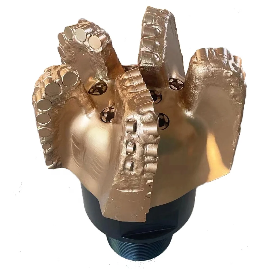 gauge protection pile foundation 16mm cutter 300mm 5 wings steel body pdc drill bit