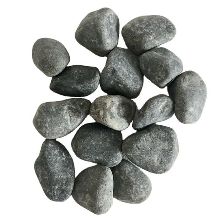 wholesale home garden landscaping tumbled black pebbles stone