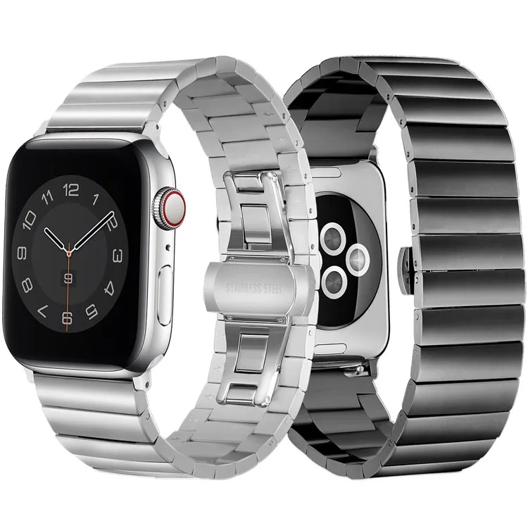 Luxury Watch Band Stainless Steel Metal Strap for Apple iWatch Replacement Watch Band 40mm 44mm