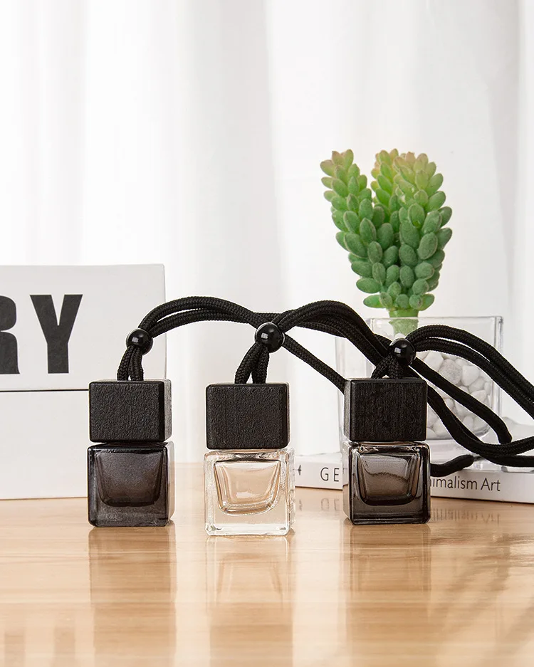 8ML empty custom black perfume in car essential oil hanging air freshener smell in the car styling air vent