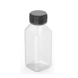 66 8 12 16 Oz 350 Ml Disposable Drink Bpa Free Clear Juice Plastic Empty Pet Square Juicer Containers Beverage Bottle For Tea