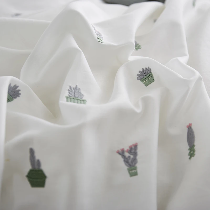 Wholesale 200TC Luxury 100% Cotton White Comforter Duvet Cover Floral Bedding Set Bed Linen 4 Piece