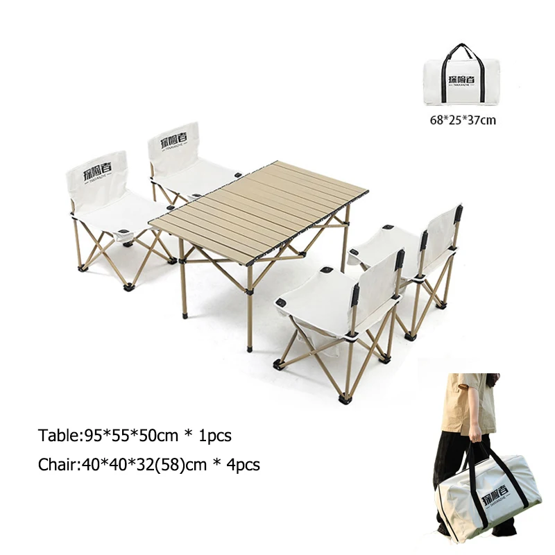 Lightweight Aluminum Folding Table and Chair Set Outdoor Portable Cheap Folding Chair With Carry Bag
