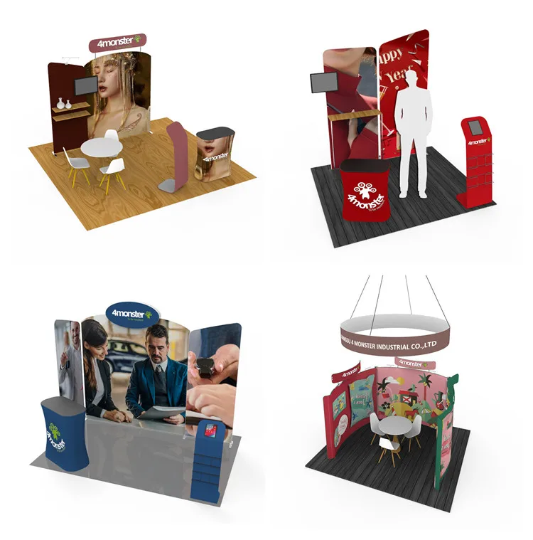 expo aluminum portable trade show tension fabric fair backdrop display 10x10ft tradeshow booth