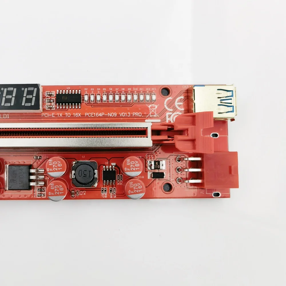 2022 Новый PCIE RISER VB 013 pro V013opcie 1X до 16X графический процессор, карта расширения с индикатором температуры, расширитель светодиодов, PCI Express Adapter