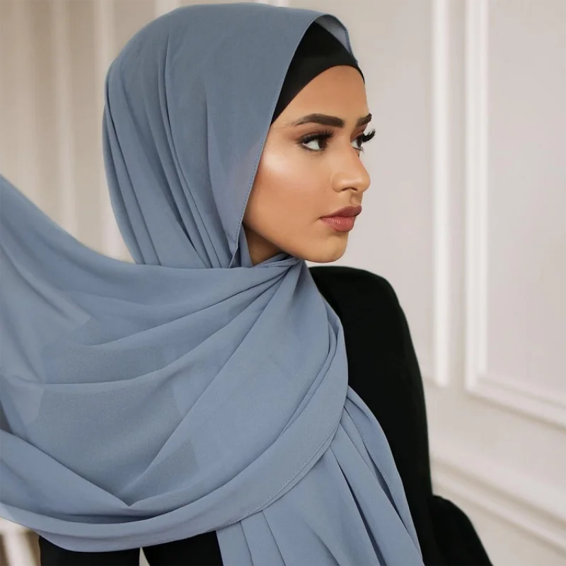Customize Tooth Head Edge Scarf Shawl Embroidery Crochet Chiffon Hijab Tudung Malaysia Dubai Muslim Hijab