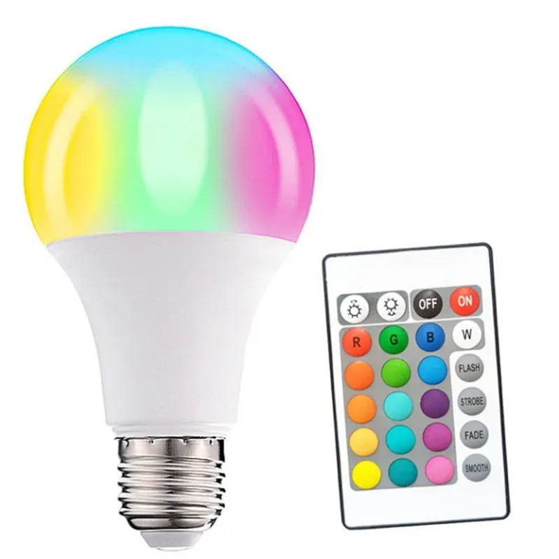 RGB 9W 60W Equivalent Bulb Led Light Colour Changing Remote Control Lamp E27 Energizer