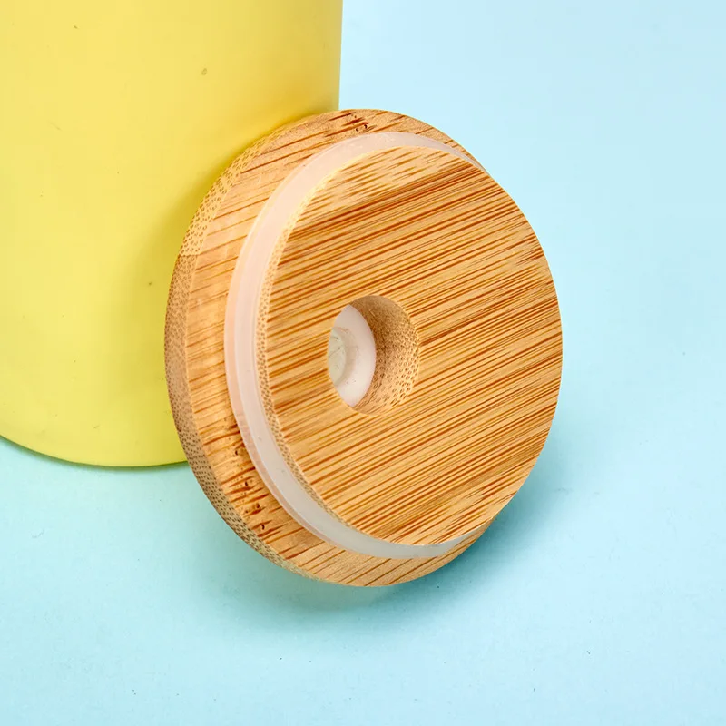 Wide Mouth Reusable Cups Fast Delivery Silicone Sleeve Glass Water Cup Bamboo Lid Glass Bottle With Bamboo Straw