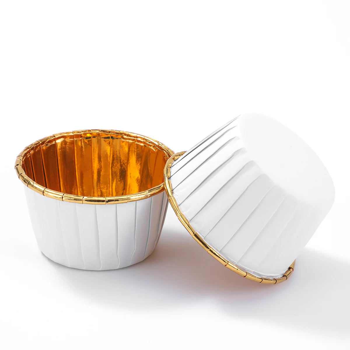High temperature baking paper muffin cup oil-proof and waterproof gold and silver aluminum foil rolled cup