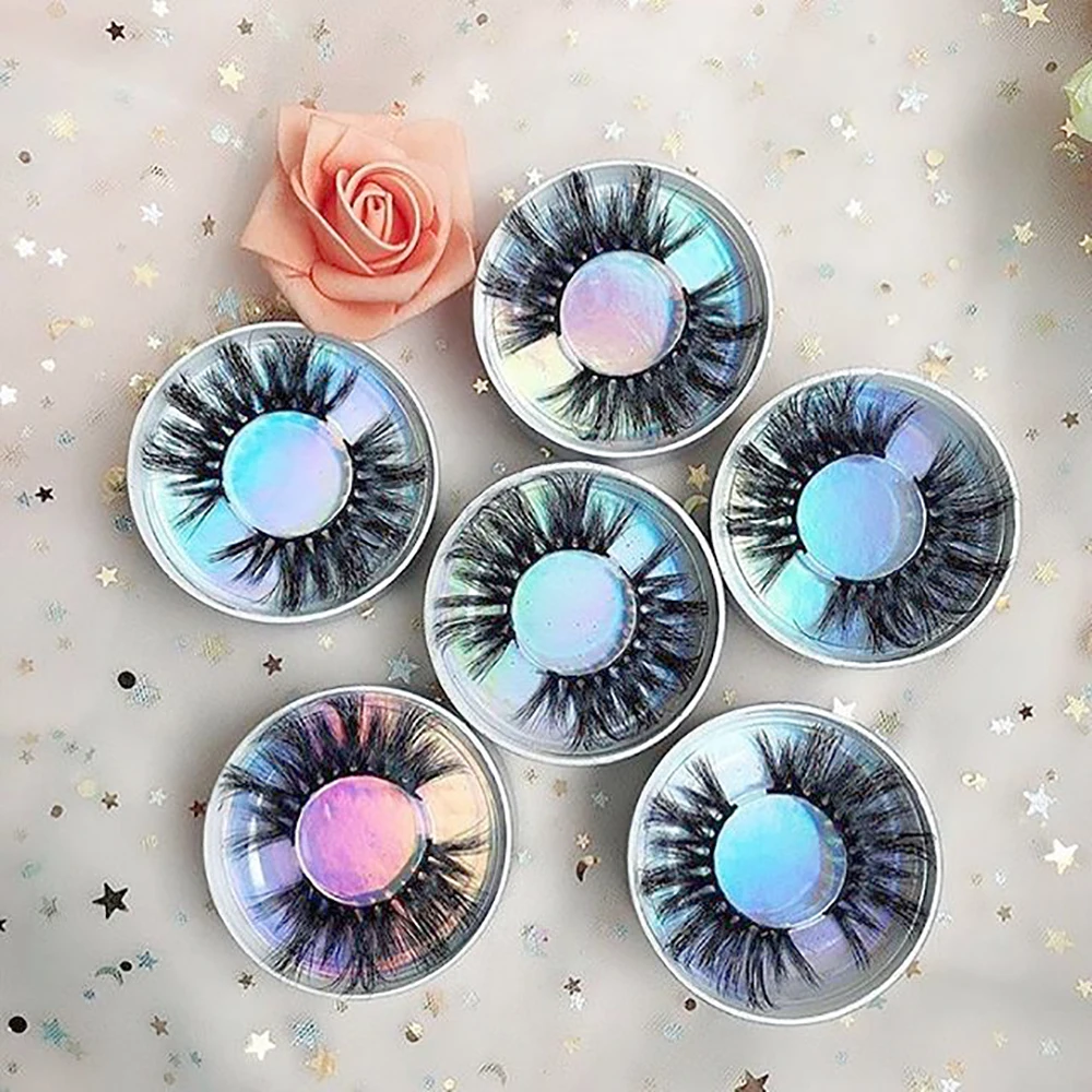 
False eyelashes wholesale circle eyelash packaging mink lash cases 