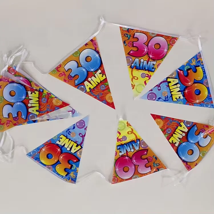 Customized Shape and design Pennants String Flag Triangle Bunting Banner For advertising