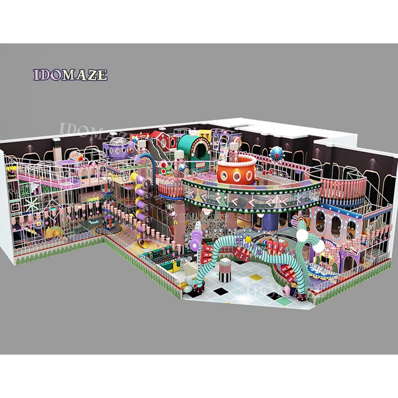 Playground Children adventure Play Center Indoor ball Pool Trampoline Big Slide Indoor Playground for Kids