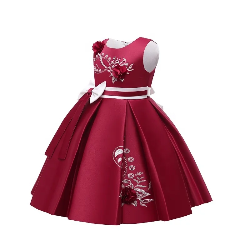 Boutique Wholesale Kids Evening Gown Girls Wedding Champagne Princess baby dress party