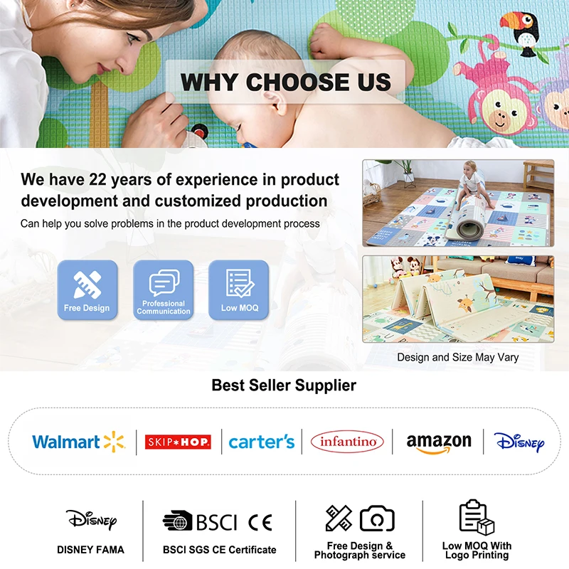 XPE Waterproof Children Thicken Foam Early Learning Foldable Waterproof Thick Foam Floor Baby Crawling Mat Baby Play Mat