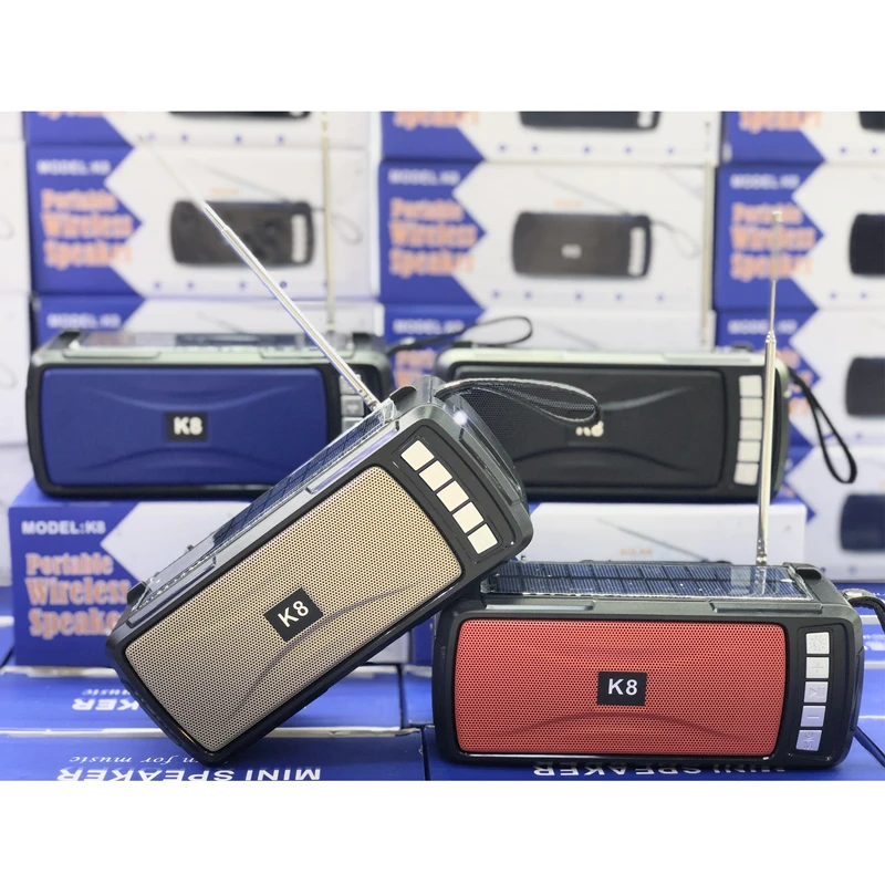 top selling products 2022 K8 Outdoor Portable Solar Powered Wireless BT Speaker With Phone Holder And LED Torch