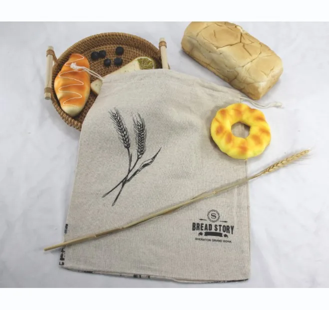 Zero waste cloth gift jute burlap dust linen bread bag garment draw string natural 100% linen bag