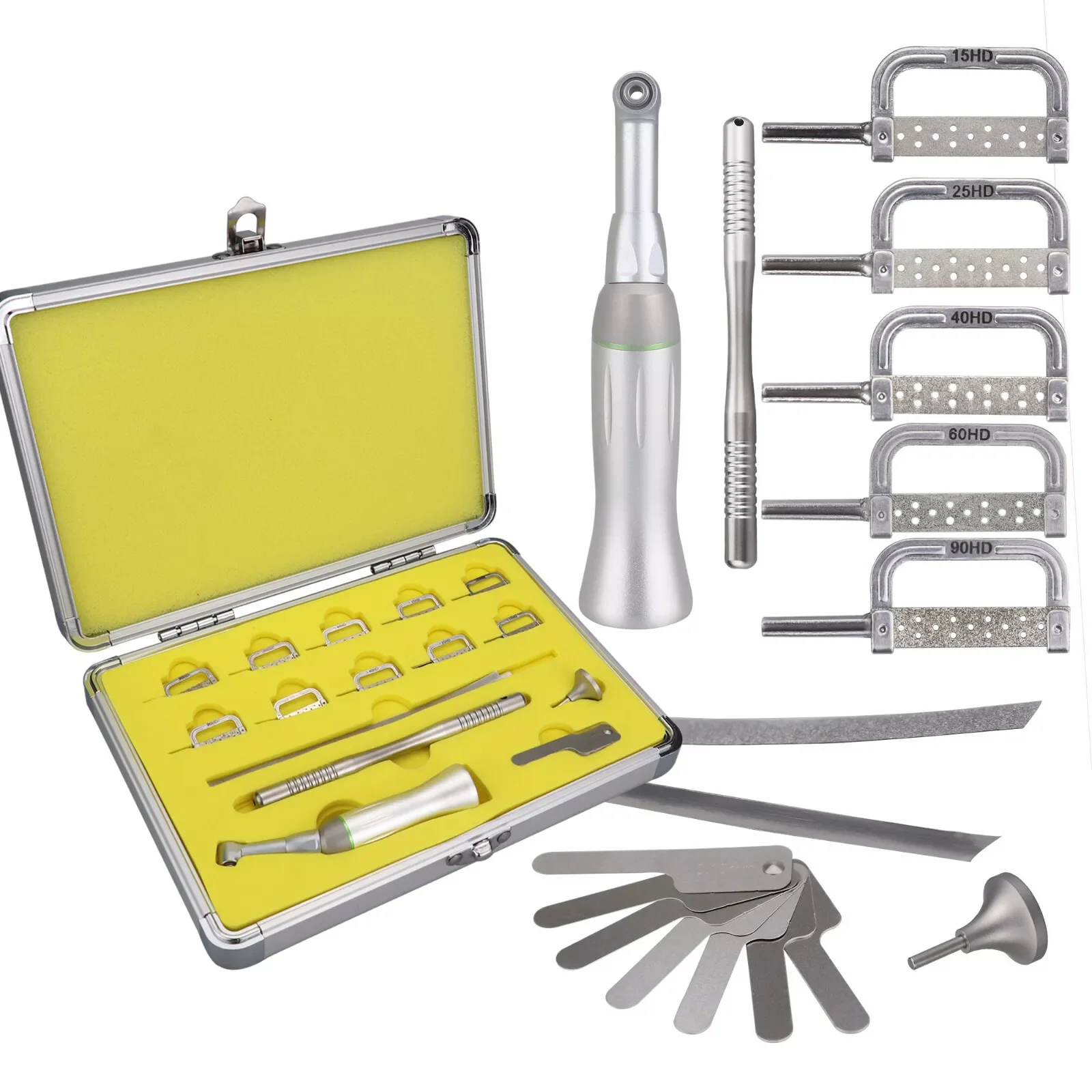 4:1 Reciprocating Interproximal Stripping Kit Contra Angle & 10 Interproximal Strips Kit Dental 4:1 Reduction IPR System