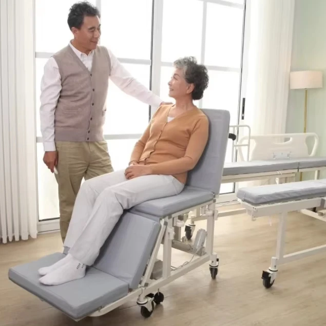 ICU Patient Hospital Electric Wheelchair Bed with ABS Guaidrail